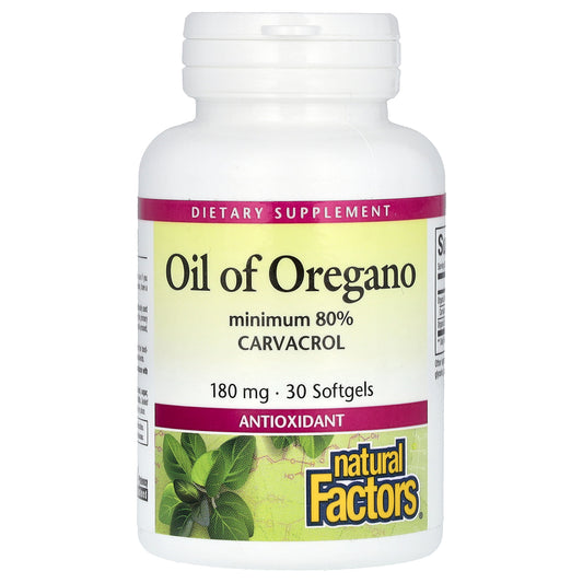 Natural Factors, Oil Of Oregano, 180 mg, 30 Softgels