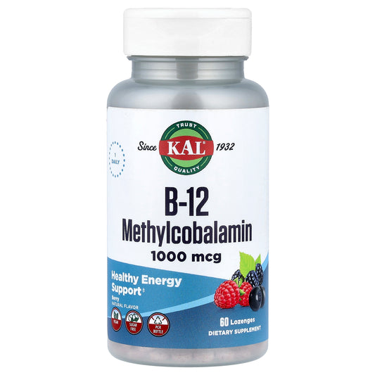 KAL, B-12 Methylcobalamin, Berry, 1,000 mcg, 60 Lozenges