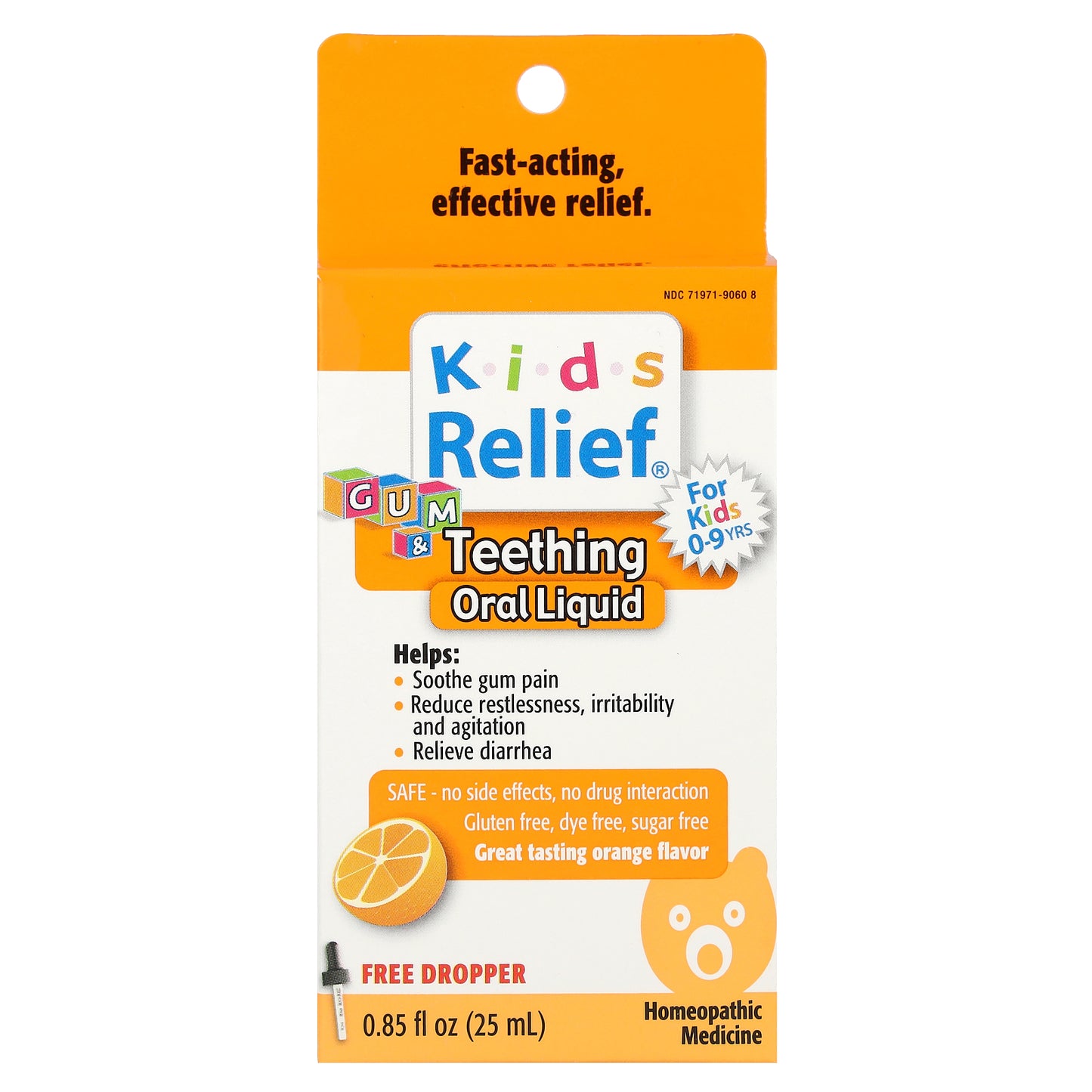 Homeolab USA, Kids Relief®, Gum & Teething Oral Liquid, 0-9 Years, Orange, 0.85 fl oz (25 ml)