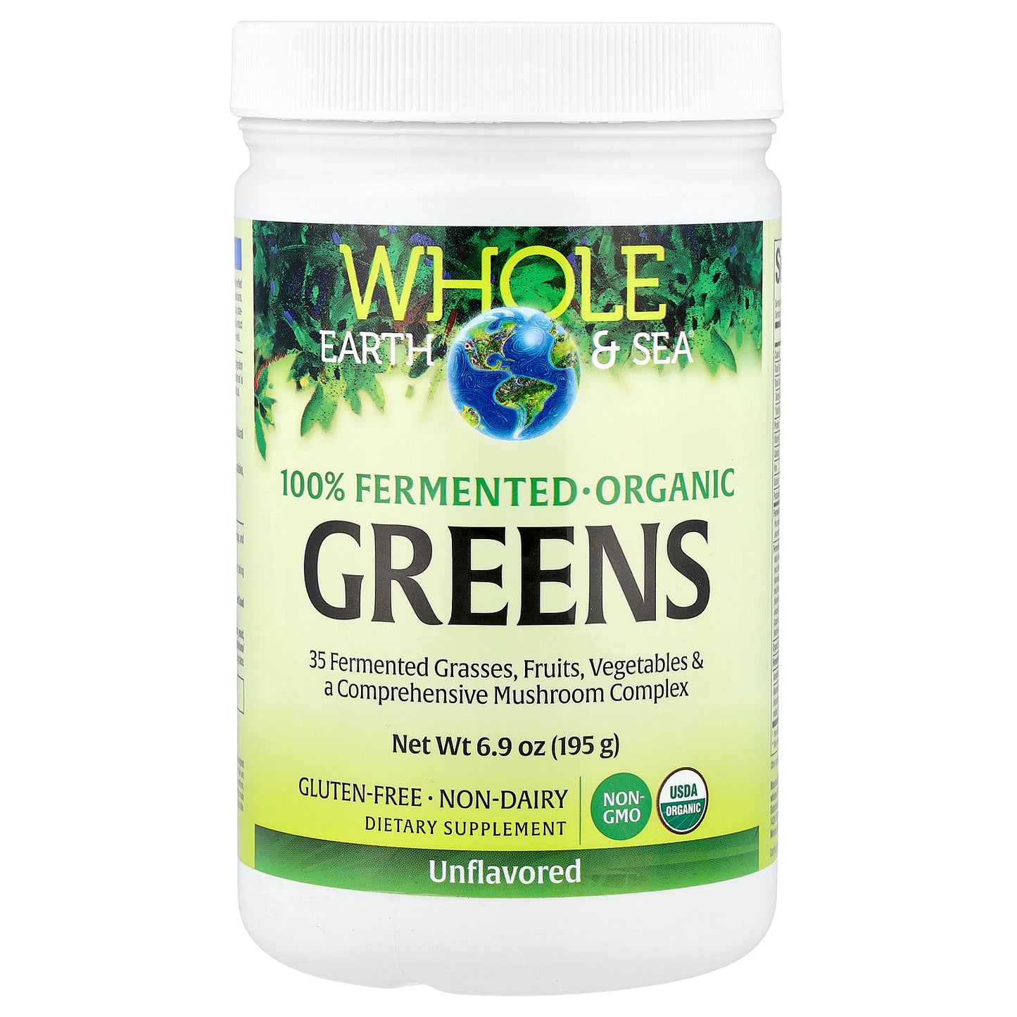 Natural Factors, Whole Earth & Sea®, Organic Greens, Unflavored, 6.9 oz (195 g)