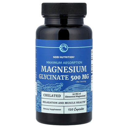 Nobi Nutrition, Magnesium Glycinate, Maximum Absorption, 120 Capsules (250 mg per Capsule)