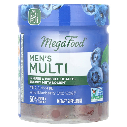 MegaFood, Men's Multi, Wild Blueberry,  60 Gummies