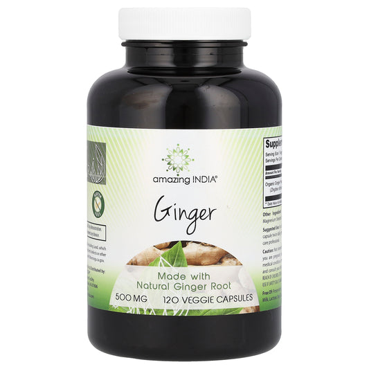 Amazing India, Ginger , 500 mg , 120 Veggie Capsules