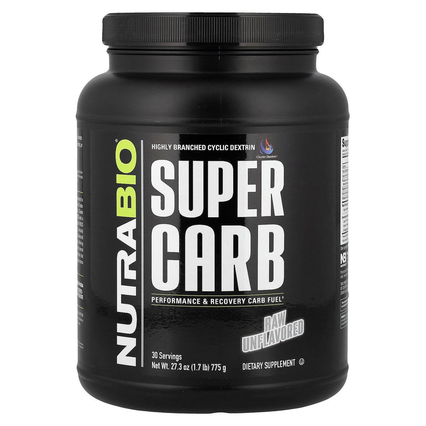 NutraBio, Super Carb, Raw Unflavored, 1.7 lb (775 g)