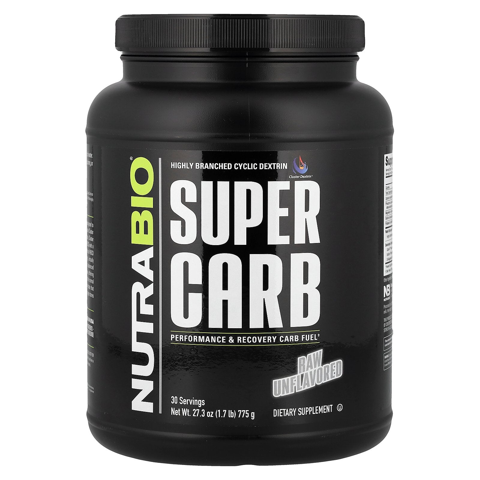 NutraBio, Super Carb, Raw Unflavored, 1.7 lb (775 g)