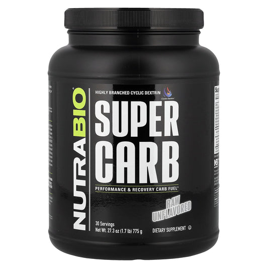 NutraBio, Super Carb, Raw Unflavored, 1.7 lb (775 g)