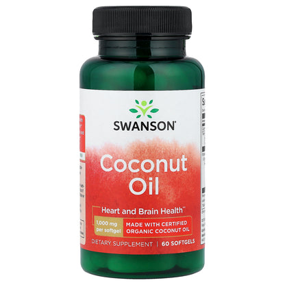 Swanson, Coconut Oil, 1,000 mg, 60 Softgels