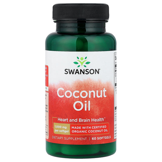 Swanson, Coconut Oil, 1,000 mg, 60 Softgels