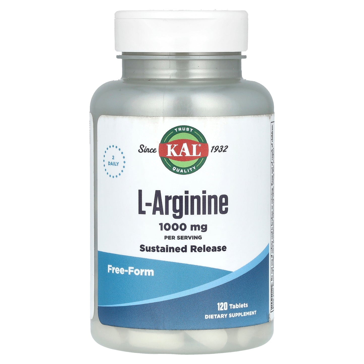 KAL, L-Arginine, 120 Tablets (500 mg per Tablet)