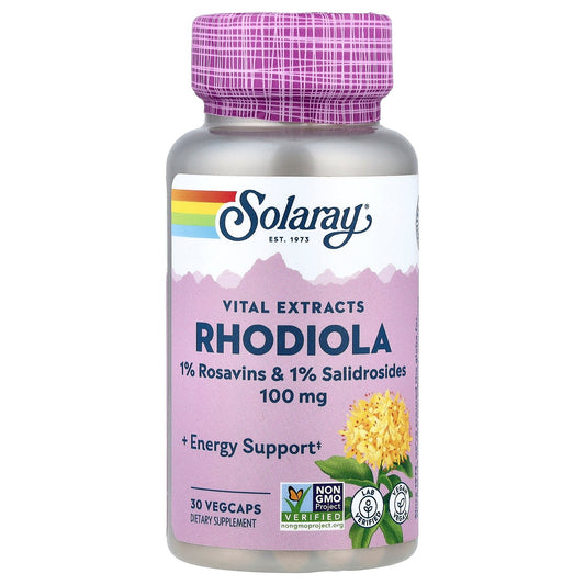 Solaray, Vital Extracts, Rhodiola, 100 mg, 30 VegCaps