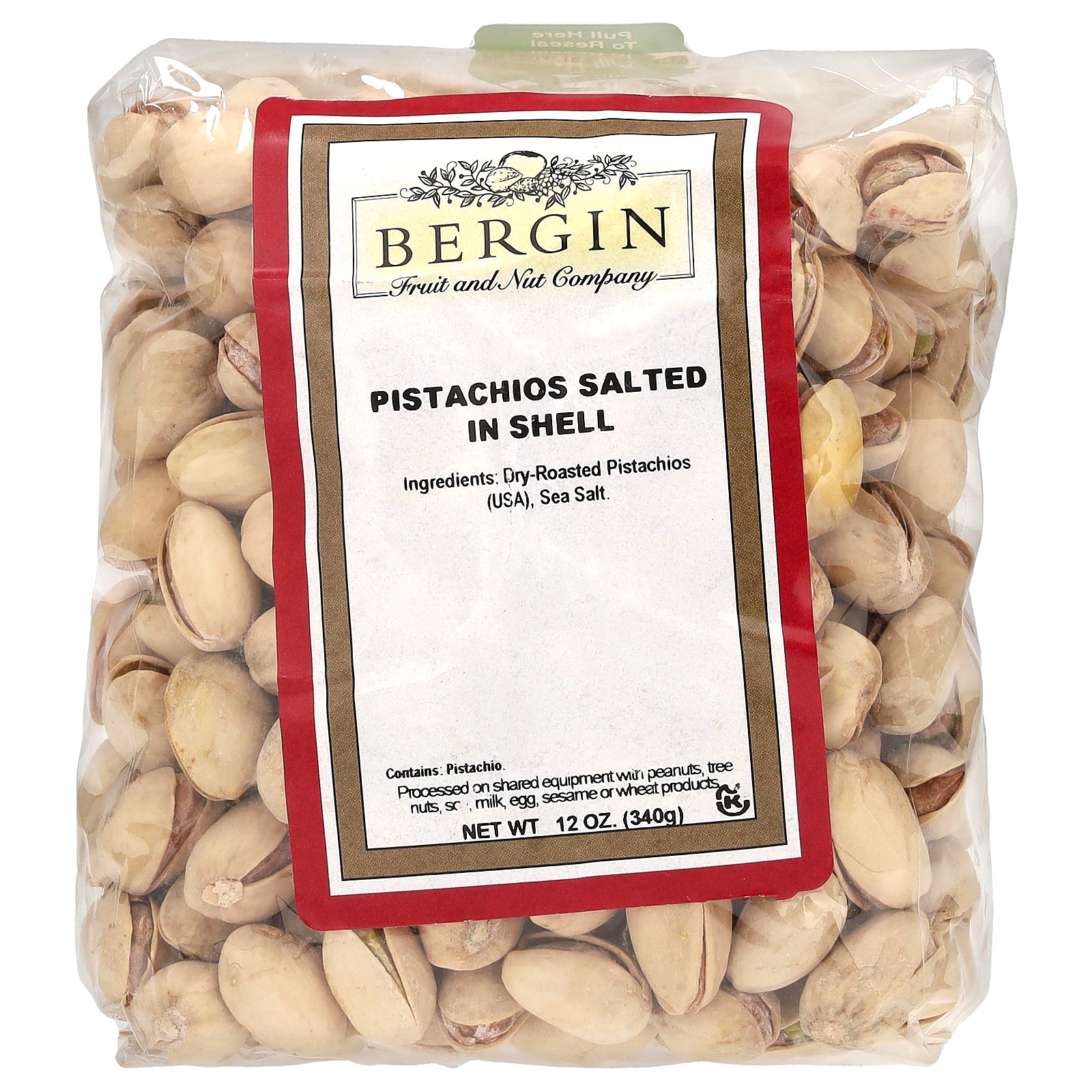 Bergin Fruit and Nut Company, Pistachios Salted in Shell, 12 oz (340 g)