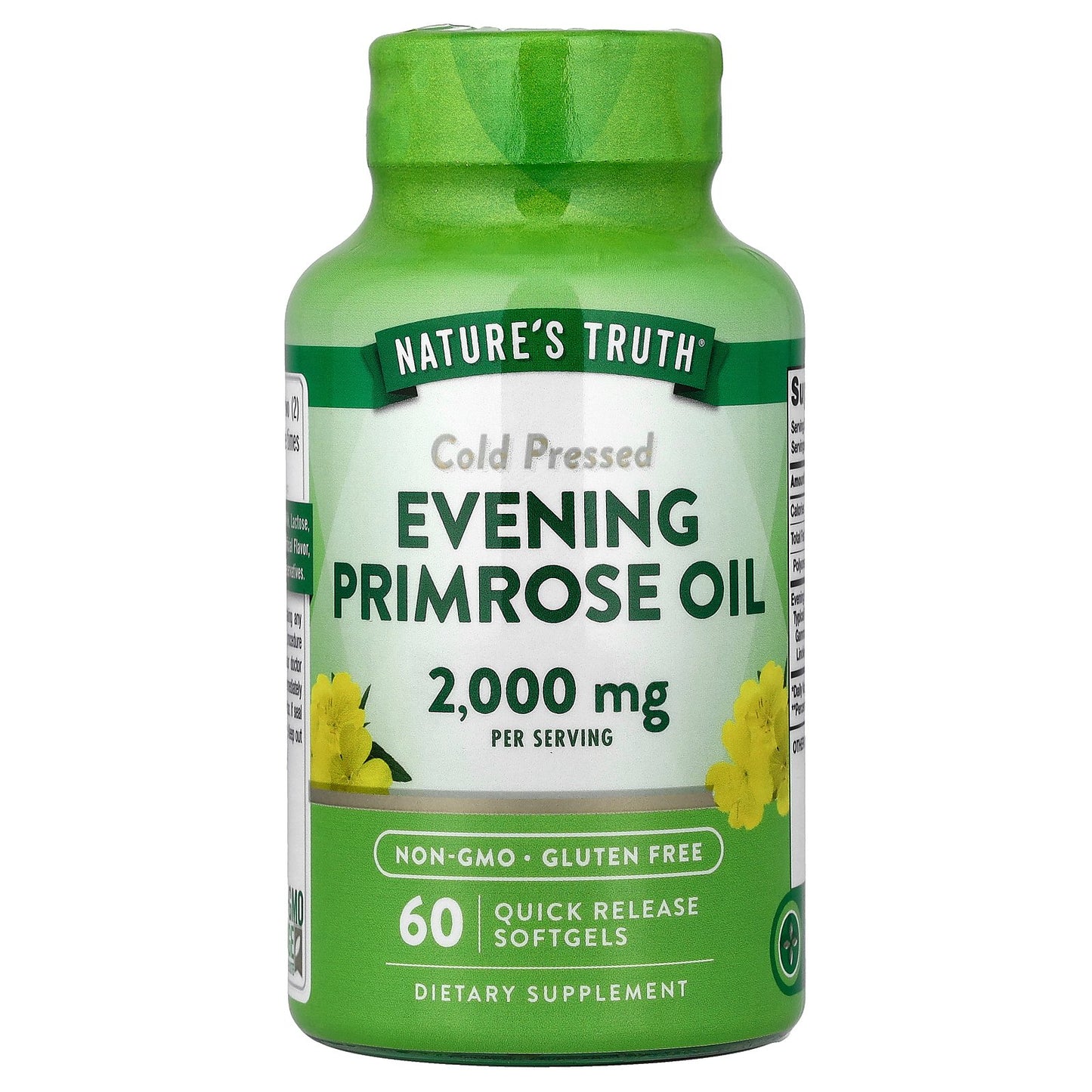 Nature's Truth, Evening Primrose Oil, Cold Pressed, 60 Quick Release Softgels (1,000 mg per Softgel)