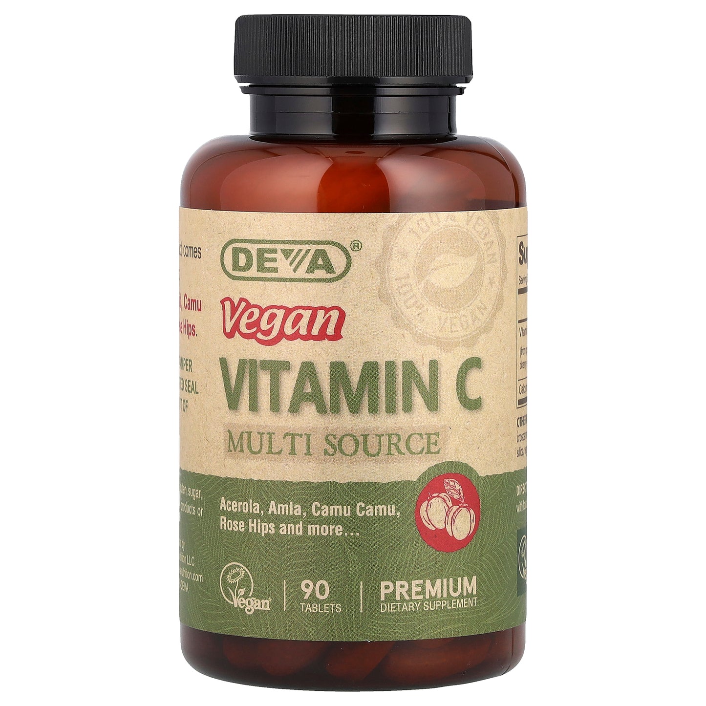 Deva, Vegan Vitamin C, Multi Source, 90 Tablets