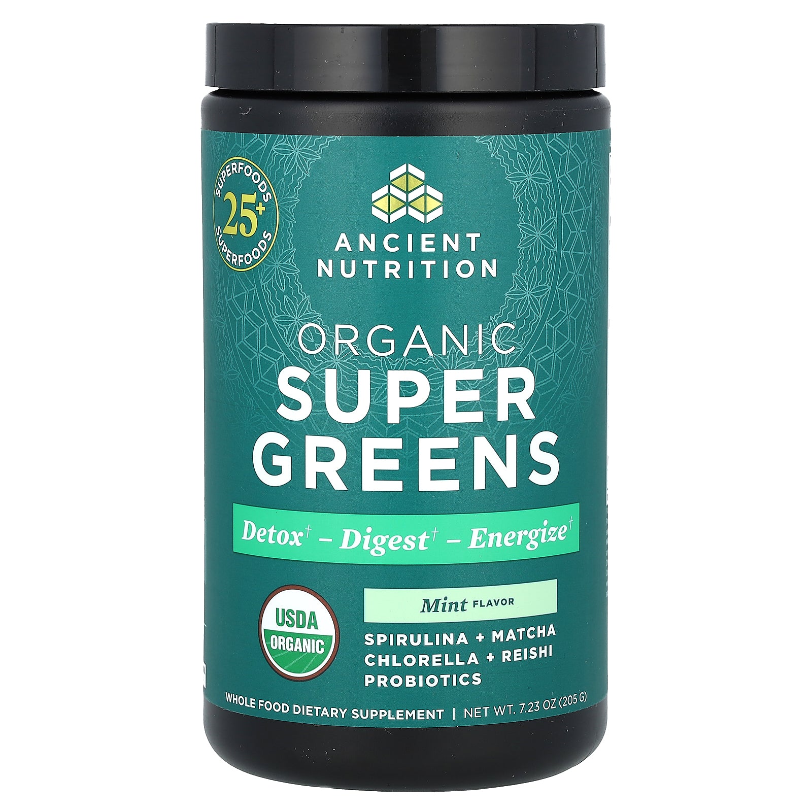 Ancient Nutrition, Organic SuperGreens, Mint, 7.23 oz (205 g)