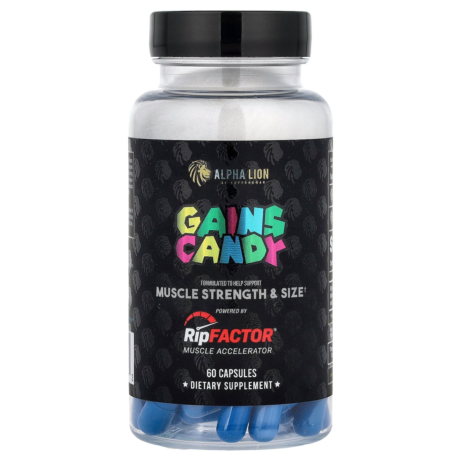 ALPHA LION, Gains Candy, RipFactor®, 60 Capsules (325 mg per Capsule)