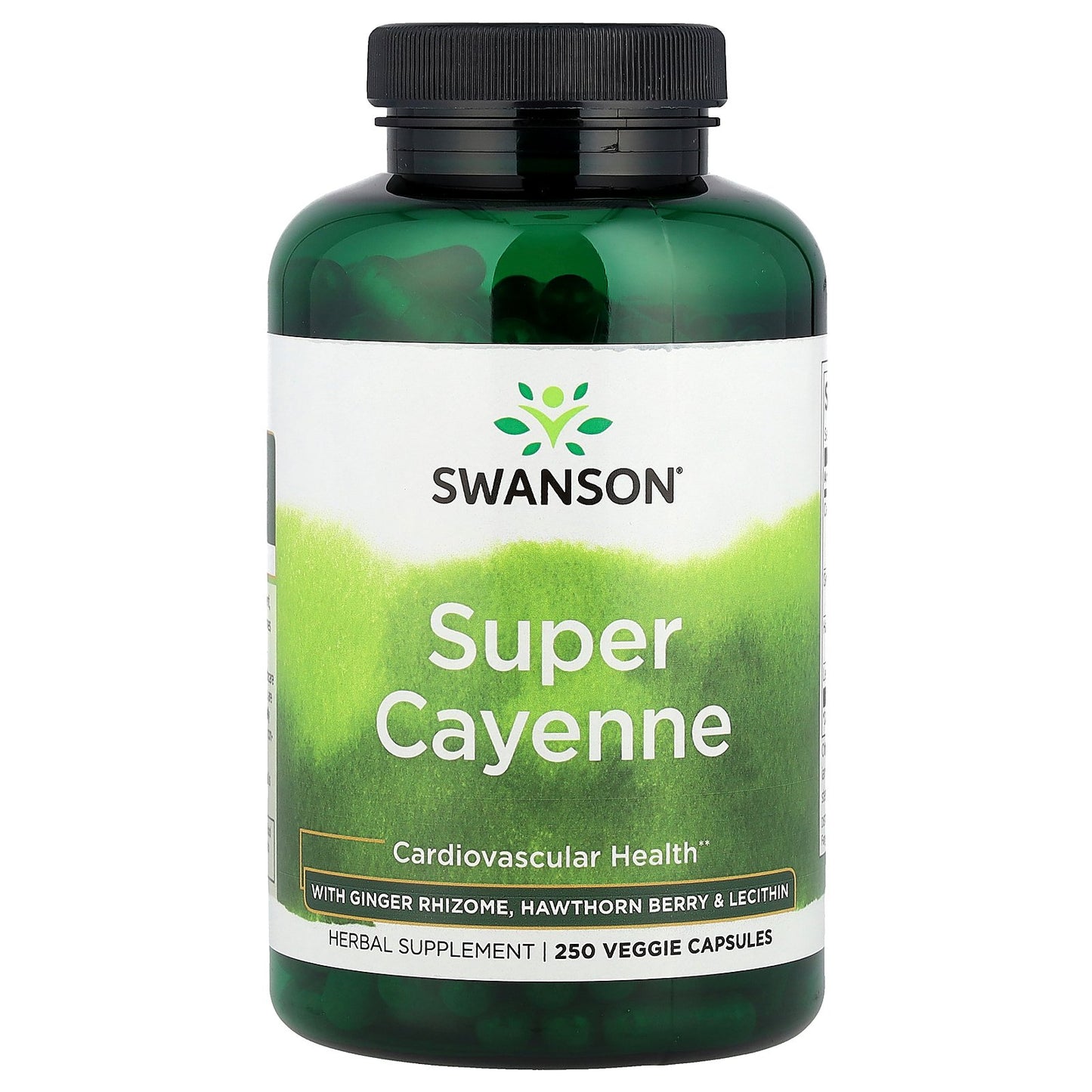 Swanson, Super Cayenne with Ginger Rhizome, Hawthorn Berry & Lecithin, 250 Veggie Capsules