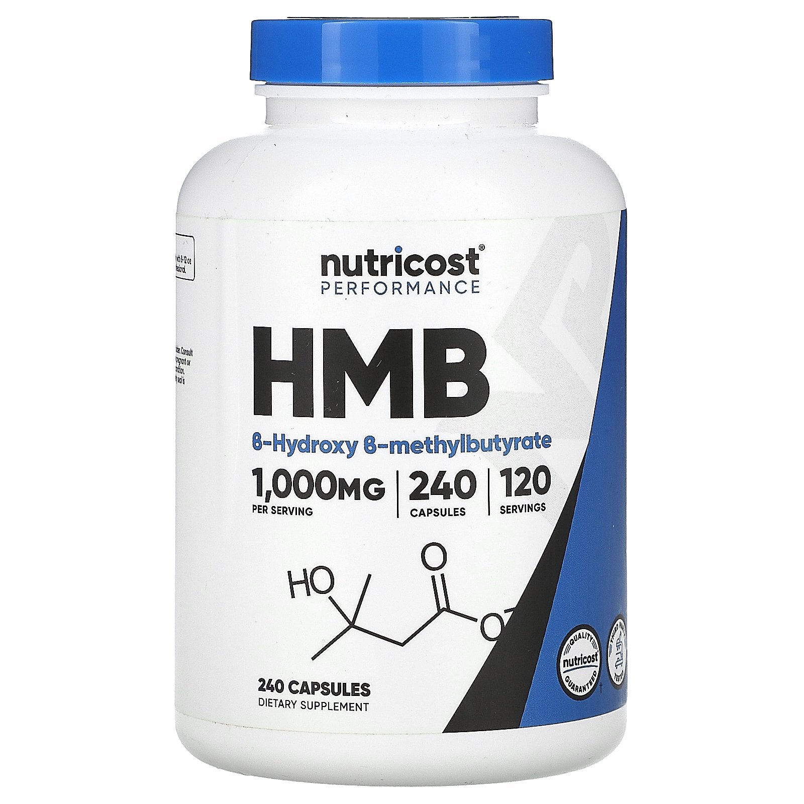 Nutricost, HMB, B-Hydroxy-B-methylbutyrate, 240 Capsules (500 mg per Capsule)