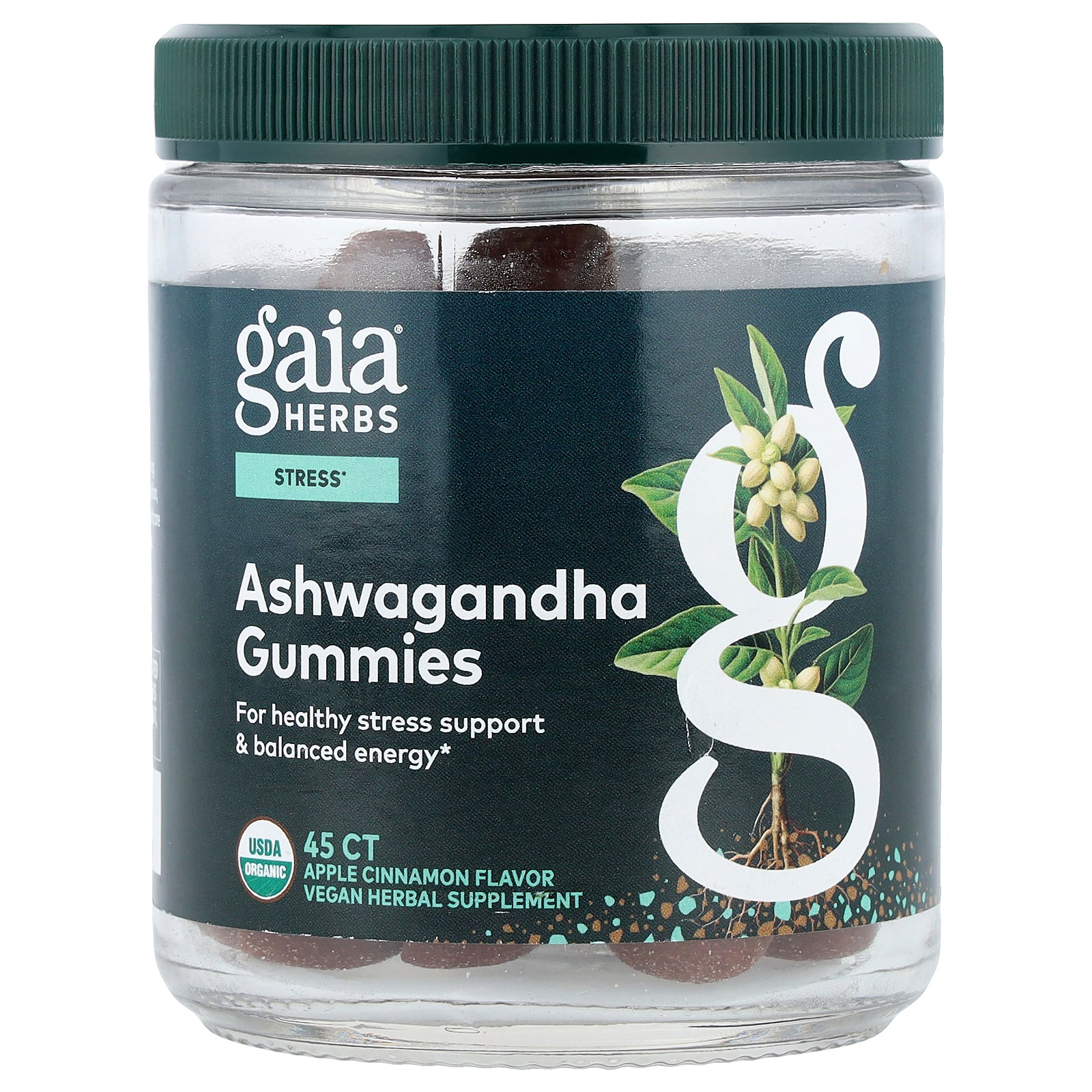 Gaia Herbs, Ashwagandha Gummies, Apple Cinnamon, 45 Gummies