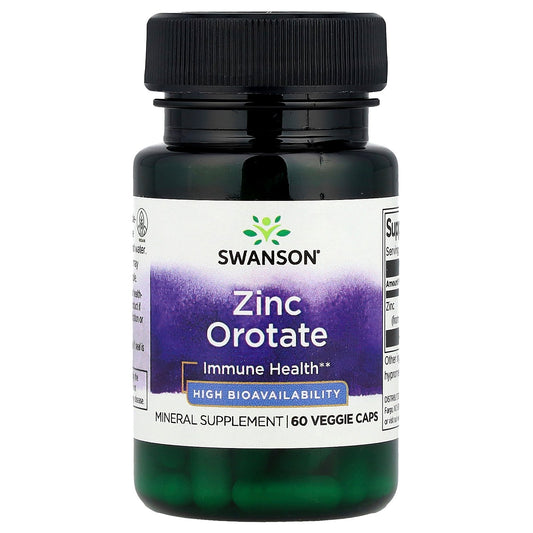 Swanson, Zinc Orotate, 60 Veggie Caps (10 mg per Cap)