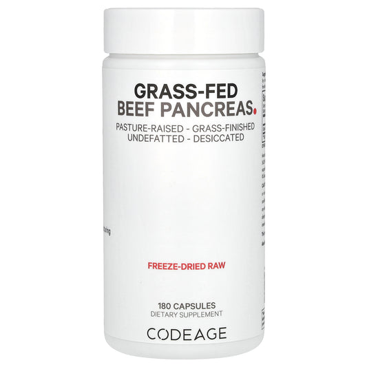 Codeage, Grass-Fed Beef Pancreas, 3,000 mg , 180 Capsules (500 mg per Capsule)