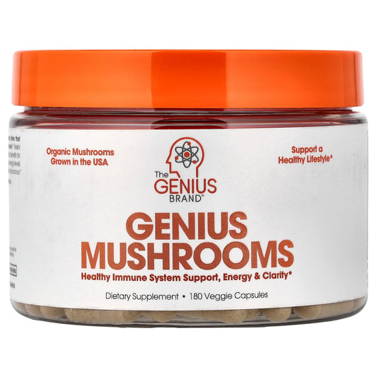 The Genius Brand, Genius Mushrooms, 180 Veggie Capsules