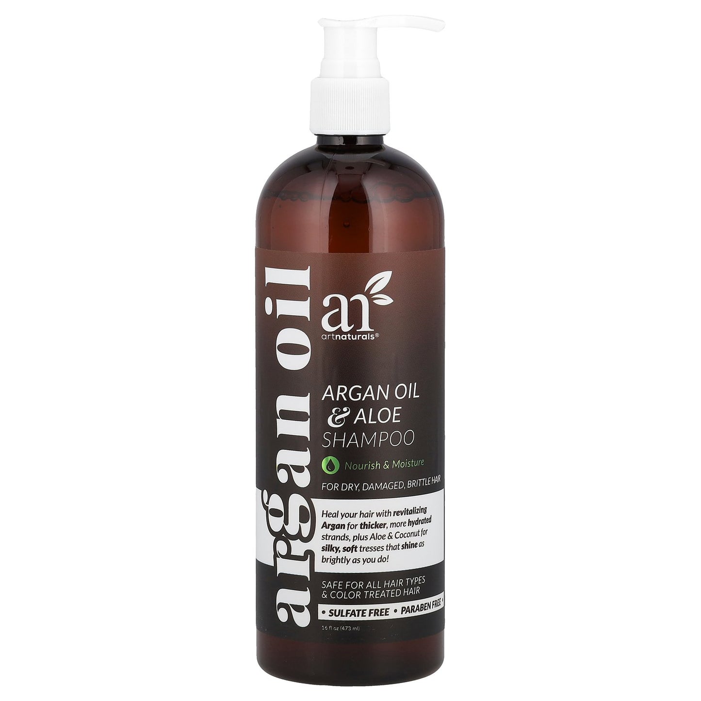 artnaturals, Argan Oil & Aloe Shampoo, For Dry, Damaged, Brittle Hair, 16 fl oz (473 ml)