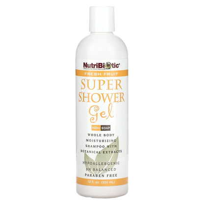 NutriBiotic, Super Shower Gel, Non-Soap, Fresh Fruit, 12 fl oz (355 ml)