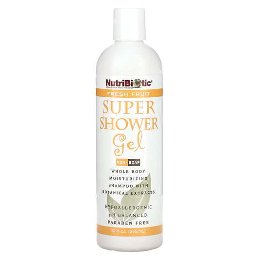 NutriBiotic, Super Shower Gel, Non-Soap, Fresh Fruit, 12 fl oz (355 ml)