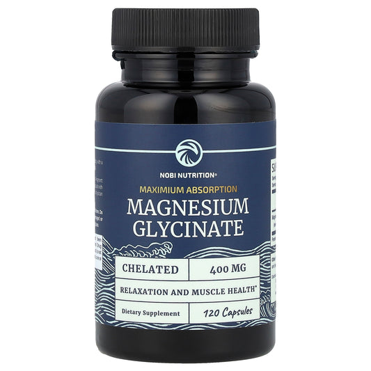 Nobi Nutrition, Magnesium Glycinate, Maximum Absorption, 120 Capsules (200 mg per Capsule)