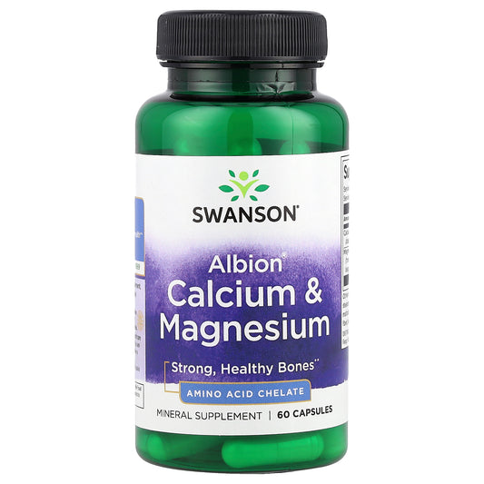 Swanson, Albion® Calcium & Magnesium, 60 Capsules