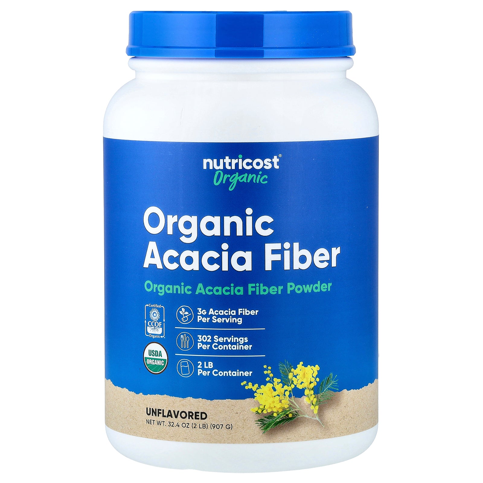 Nutricost, Organic Acacia Fiber Powder, Unflavored, 32.4 oz (907 g)
