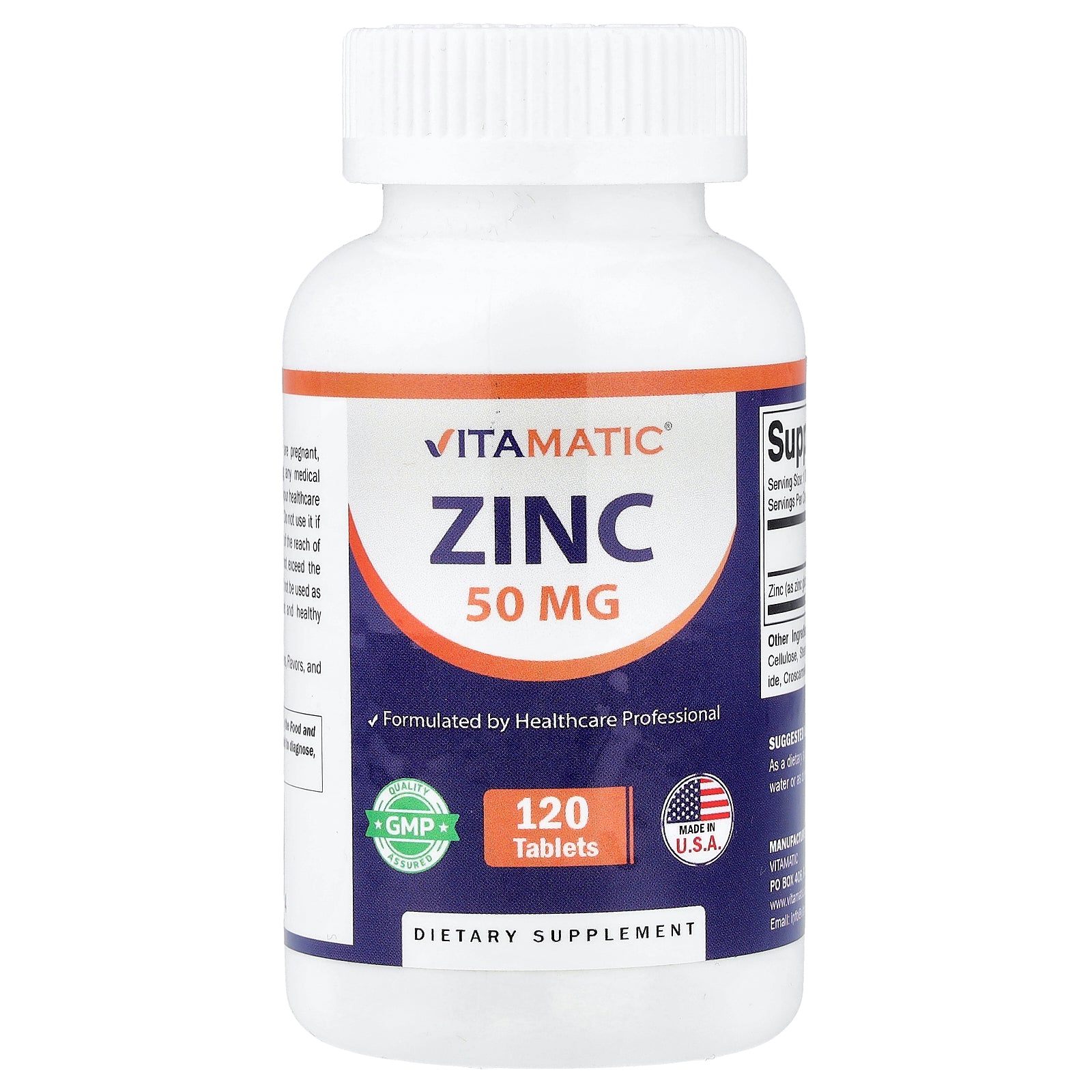Vitamatic, Zinc, 50 mg, 120 Tablets
