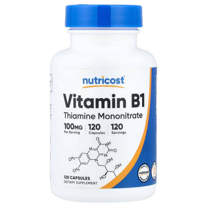 Nutricost, Vitamin B1, 100 mg, 120 Capsules