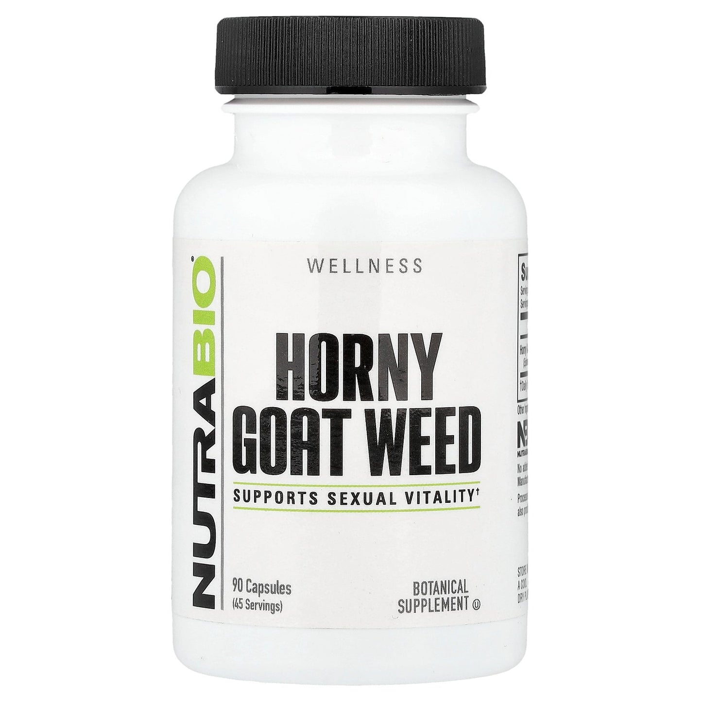 NutraBio, Horny Goat Weed, 90 Capsules (500 mg per Capsule)