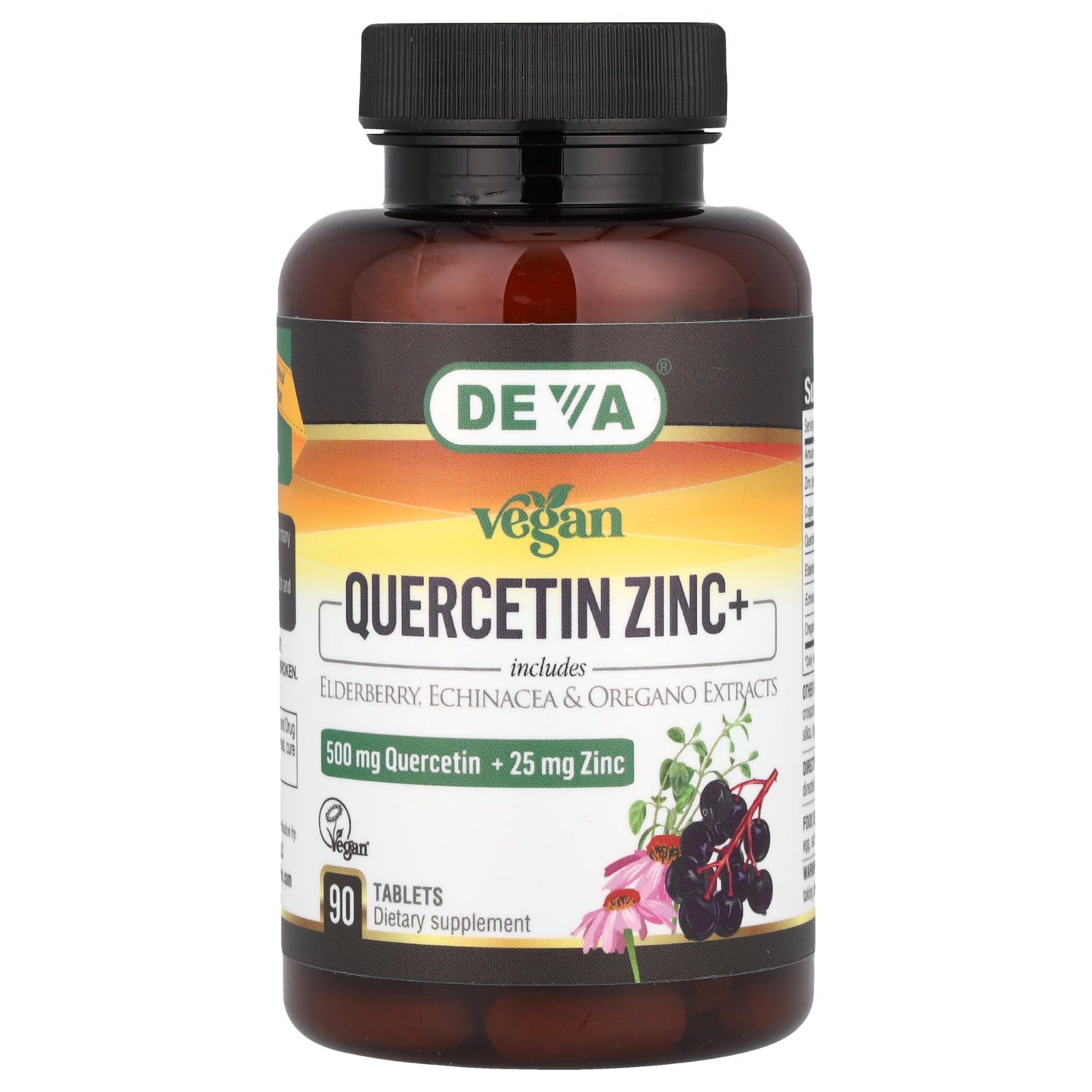 Deva, Vegan Quercetin Zinc+, 90 Tablets