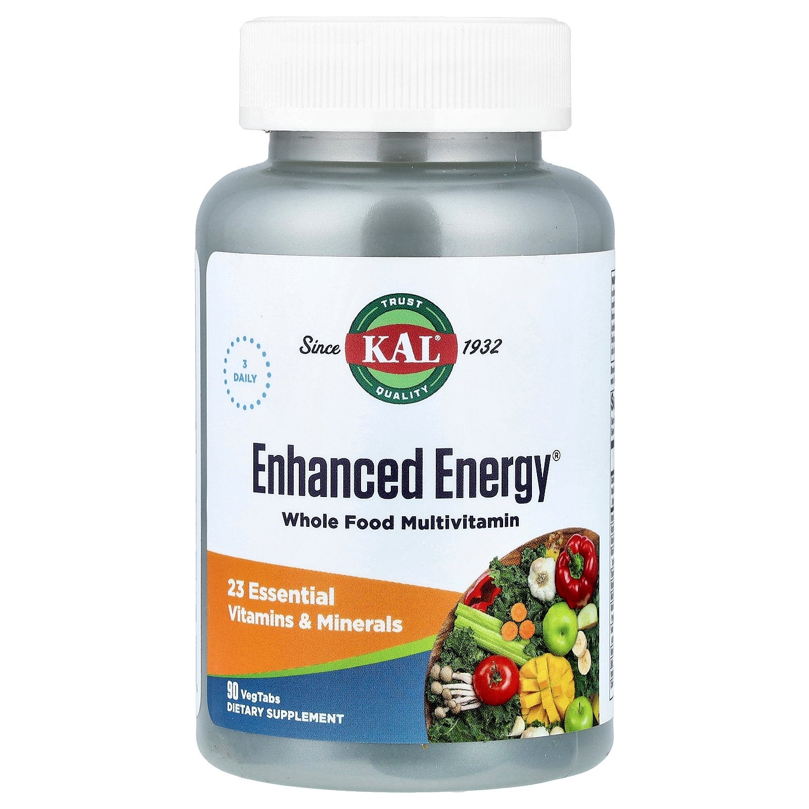 KAL, Enhanced Energy®, Whole Food Multivitamin, 90 VegTabs