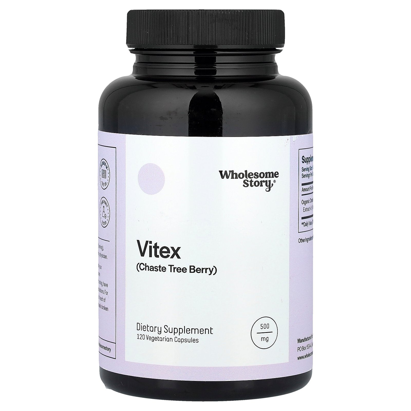 Wholesome Story, Vitex, 120 Vegetarian Capsules (500 mg per Capsule)