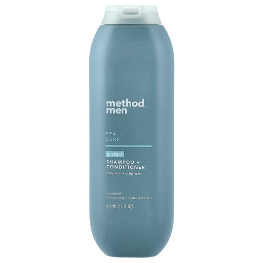 Method, Men, 2-in-1 Shampoo + Conditioner, Sea + Surf, 14 fl oz (414 ml)