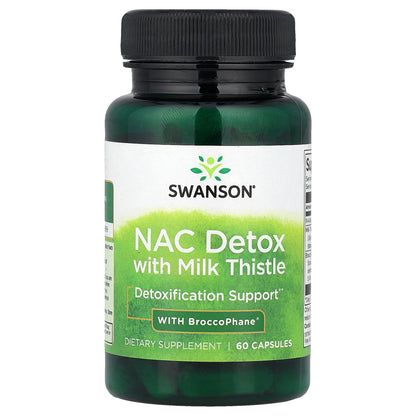 Swanson, NAC Detox with Milk Thistle with BroccoPhane®, 60 Capsules