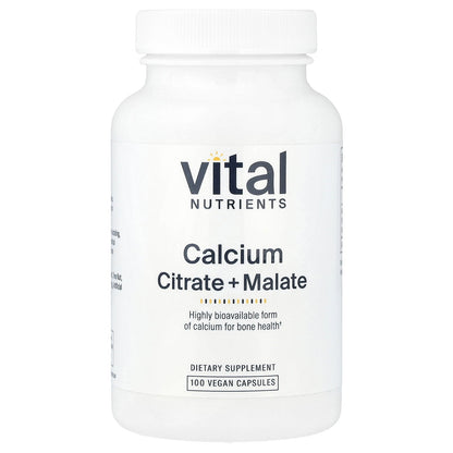 Vital Nutrients, Calcium, Citrate + Malate, 100 Vegan Capsules (150 mg per Capsule)