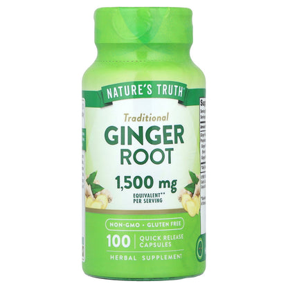 Nature's Truth, Ginger Root, 100 Quick Release Capsules (750 mg per Capsule)
