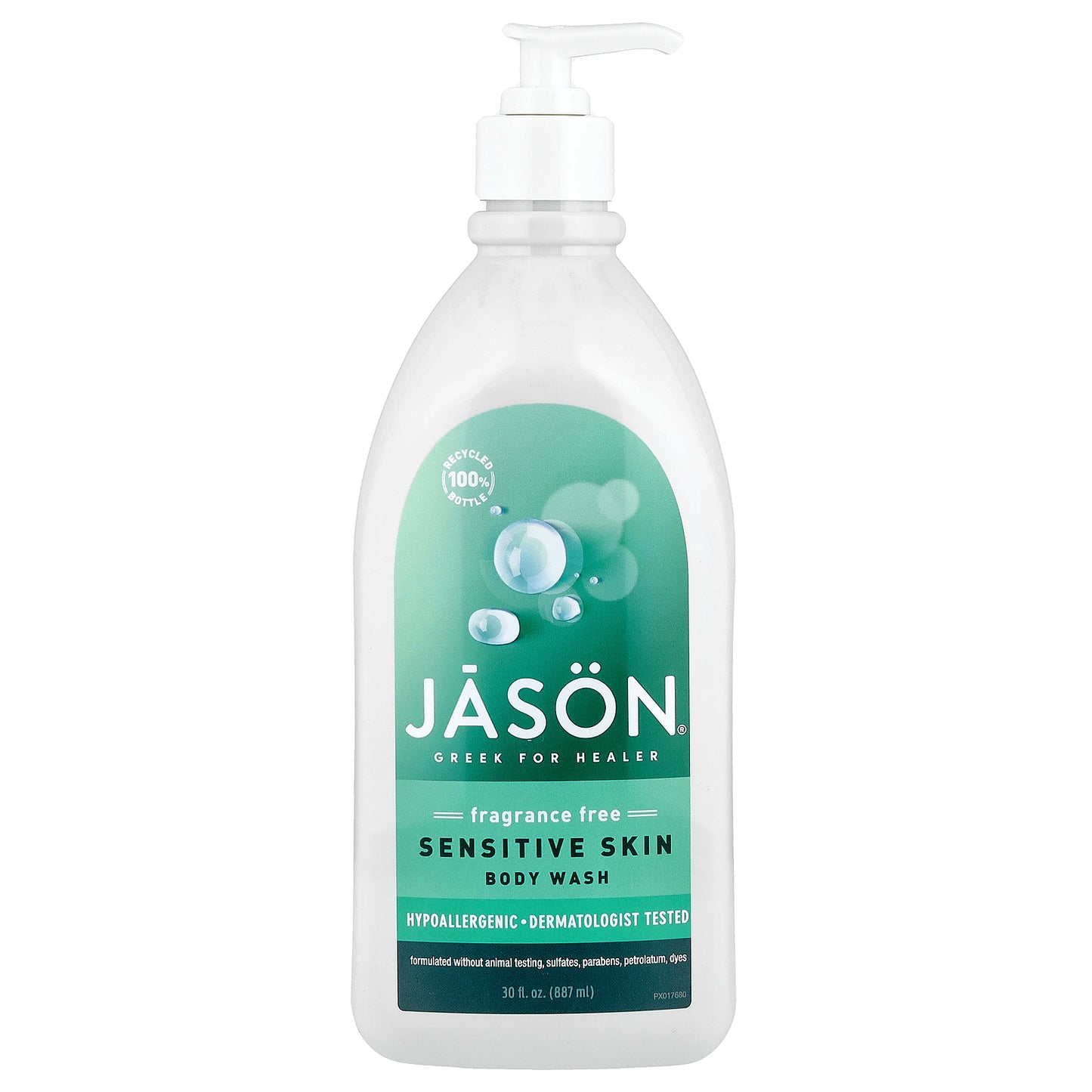 Jason Natural, Body Wash, Sensitive Skin, Fragrance Free, 30 fl oz (887 ml)