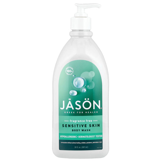 Jason Natural, Body Wash, Sensitive Skin, Fragrance Free, 30 fl oz (887 ml)