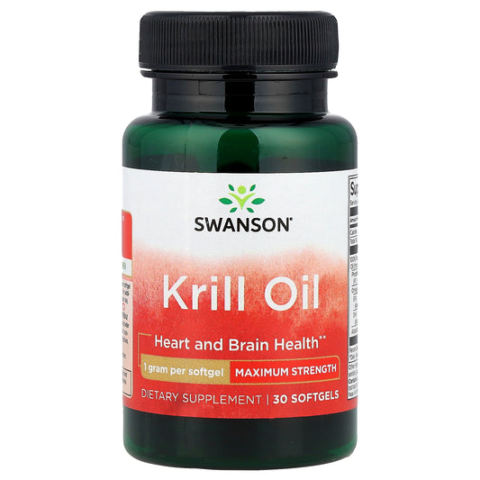 Swanson, Krill Oil, Maximum Strength, 30 Softgels
