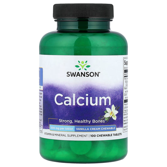 Swanson, Calcium, Vanilla Cream, 100 Chewable Tablets