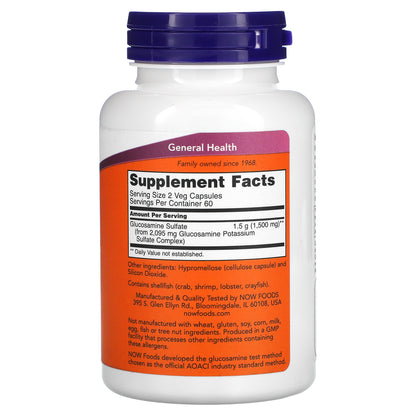 NOW Foods, Glucosamine Sulfate, 750 mg, 120 Veg Capsules