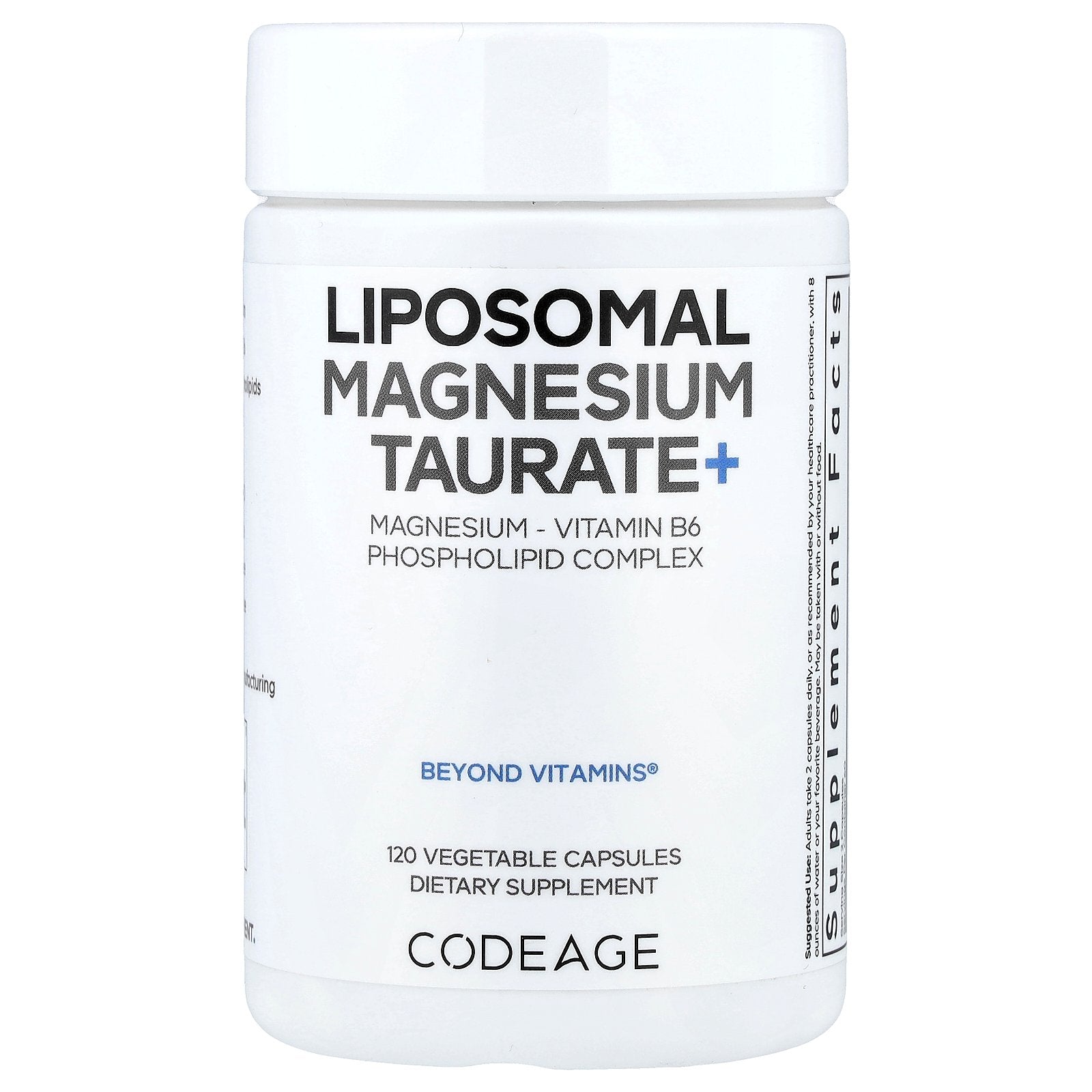 Codeage, Liposomal Magnesium Taurate+, 120 Vegetable Capsules