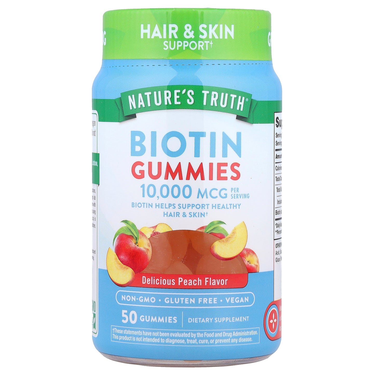 Nature's Truth, Biotin Gummies, Delicious Peach, 50 Gummies (5,000 mcg per Gummy)