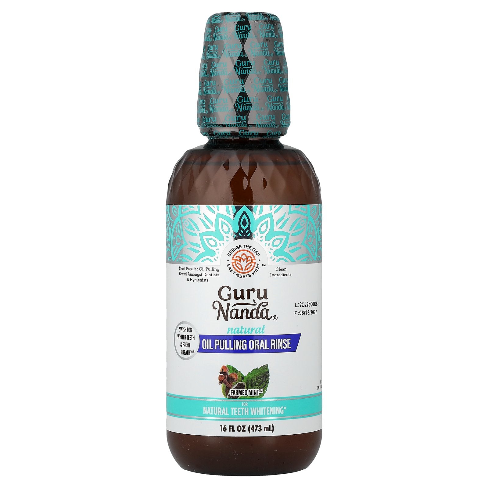 GuruNanda, Natural Oil Pulling Oral Rinse, Farmed Mint™, 16 fl oz (473 ml)