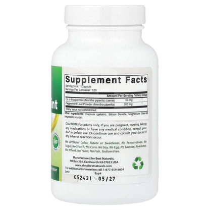 Best Naturals, Oil of Peppermint, 250 mg, 120 Capsules
